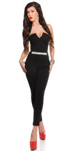 Sexy Koucla bandeau jumpsuit w. rhinestones Black XL