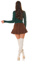 Sexy Wickellook Crop Rollkragen Pullover Green S/M