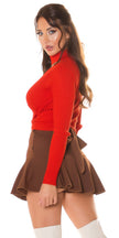 Sexy Wickellook Crop Rollkragen Pullover Orange M/L