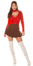 Sexy Wickellook Crop Rollkragen Pullover Orange M/L
