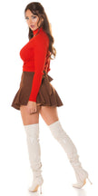 Sexy Wickellook Crop Rollkragen Pullover Orange M/L