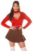 Sexy Wickellook Crop Rollkragen Pullover Orange M/L
