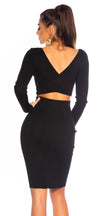 Sexy Knit Dress with Twist Back Cut-Out