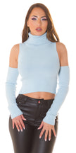 Sexy Crop Jumper with cut outs Light