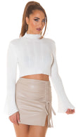 Sexy cropped jumper with flared sleeves