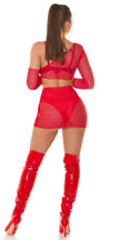 Sexy Koucla 2Piece Set / net skirt and Top Red O/S