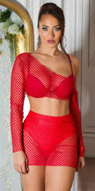 Sexy Koucla 2Piece Set / net skirt and Top Red O/S