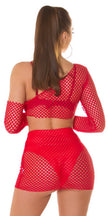 Sexy Koucla 2Piece Set / net skirt and Top Red O/S