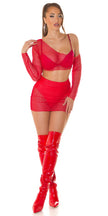 Sexy Koucla 2Piece Set / net skirt and Top Red O/S
