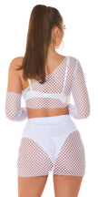 Sexy Koucla 2Piece Set / net skirt and Top White O/S