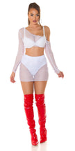 Sexy Koucla 2Piece Set / net skirt and Top White O/S