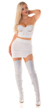 Sexy Koucla Corsage Crop Top with Glitter Studs L