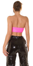 Sexy Koucla Latex look bandeau top with zip