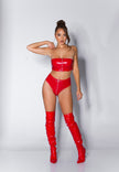 Sexy Koucla Latex look bandeau top with zip
