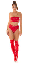 Sexy Koucla Latex look bandeau top with zip