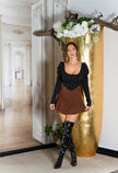 Sexy Koucla Crop sweater corset look O/S