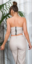 Sexy Leatherlook Bandeau Top