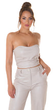 Sexy Leatherlook Bandeau Top