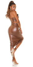 Sexy faux leather Bandeau Crop top