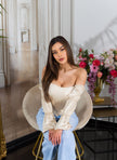Sexy Koucla Corset Top off-shoulder Satin Look