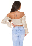 Sexy Koucla Corset Top off-shoulder Satin Look