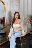 Sexy Koucla Corset Top off-shoulder Satin Look