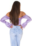Sexy Koucla Corset Top off-shoulder Satin Look