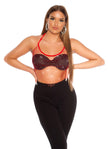 Sexy Koucla Net Top with sparkling Stones Red O/S