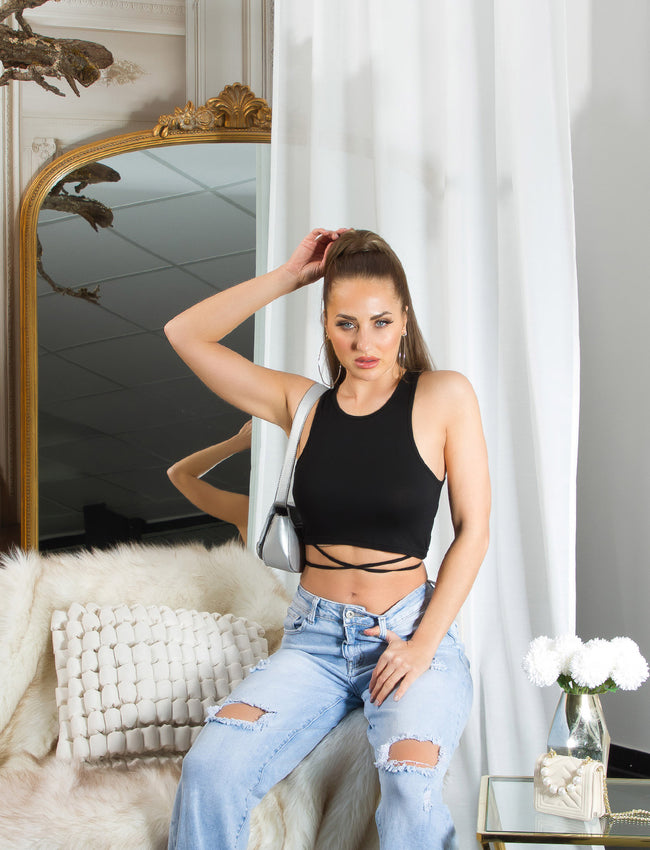 Sexy Koucla Musthave Crop Top Black O/S