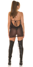 Sexy Koucla transparent Cover-Up with Neckholder Black O/S