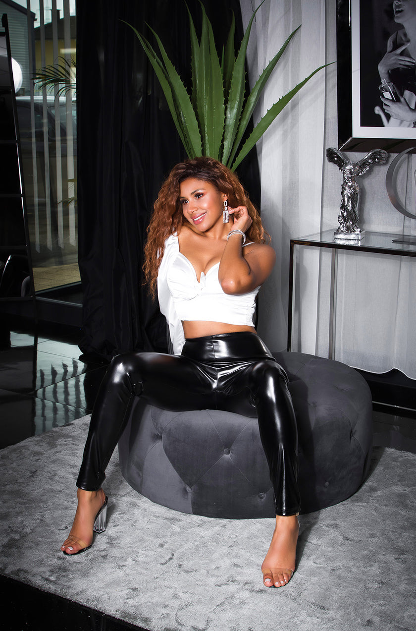 Sexy One-Arm Satin-Look Crop Top