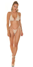 Sexy Koucla Bikini Slip with rhinestones Beige O/S