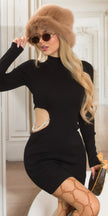 Sexy Knit Dress with Cut Out & Chain details