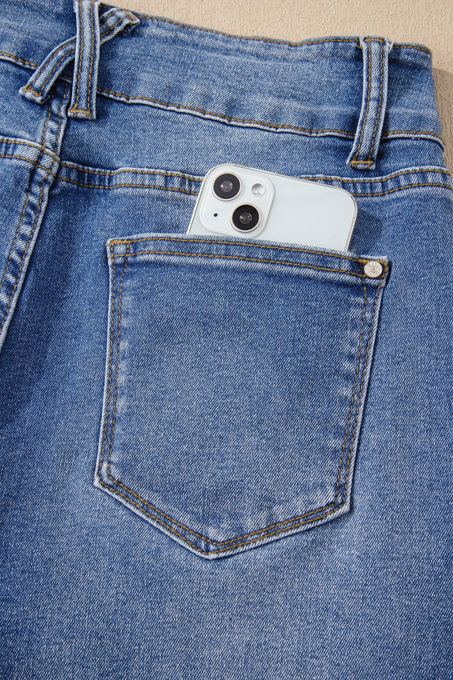 Ashleigh Blue Double Button Zip Fly Straight Leg Jeans