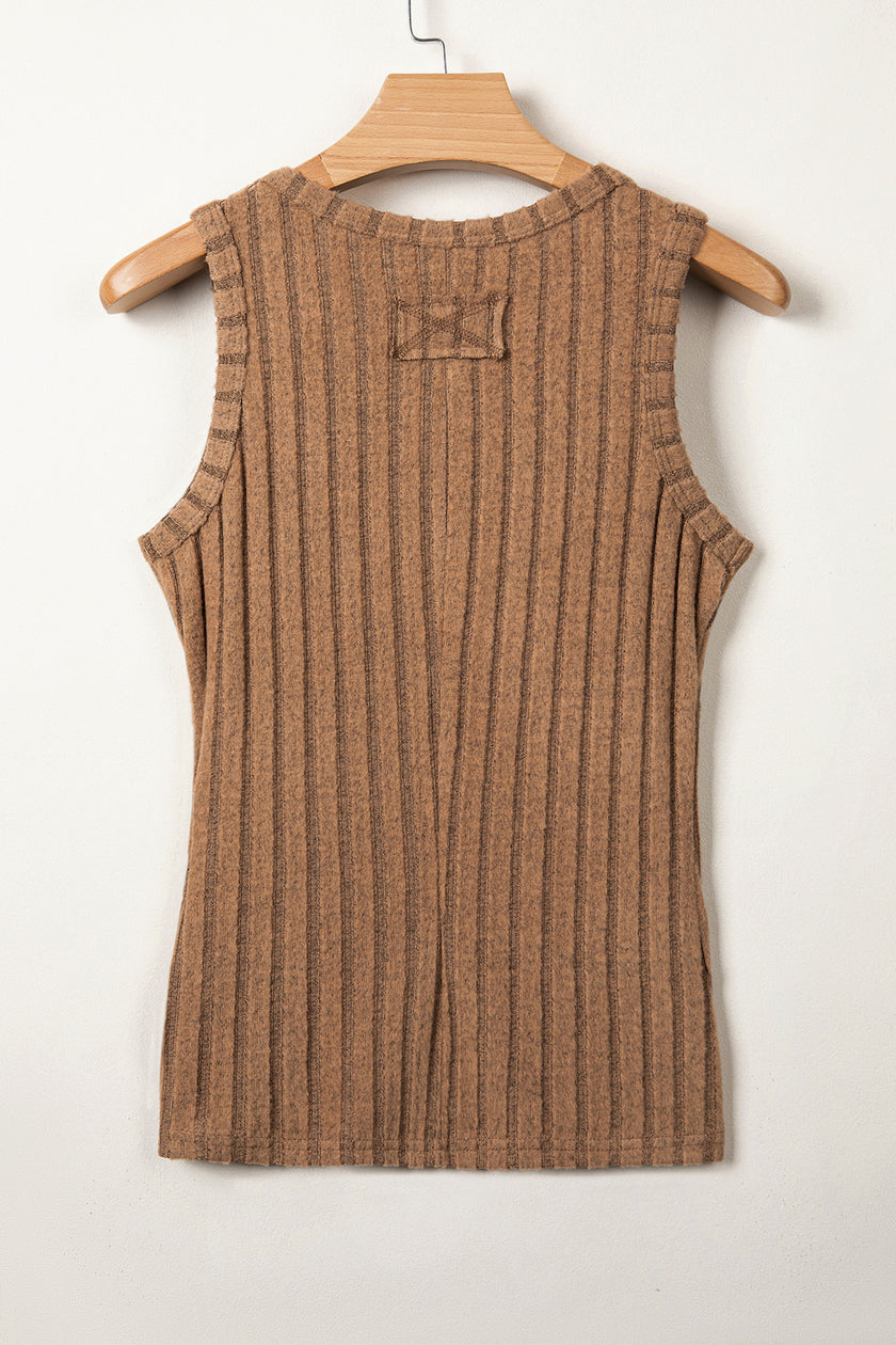 Sea Green Slim Ribbed Mineral Wash Tank Top