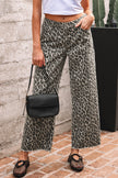 Yellow Leopard Straight Loose Leg Jeans