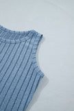 Sea Green Slim Ribbed Mineral Wash Tank Top
