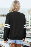 White Varsity Striped Detail Drop Shoulder Oversized Sweatshirt
