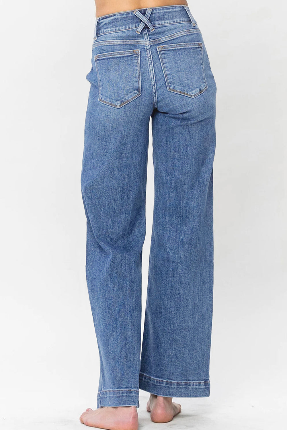 Ashleigh Blue Double Button Zip Fly Straight Leg Jeans