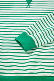 Bright Green Striped Exposed Seam Patchwork Loose Pullover Top