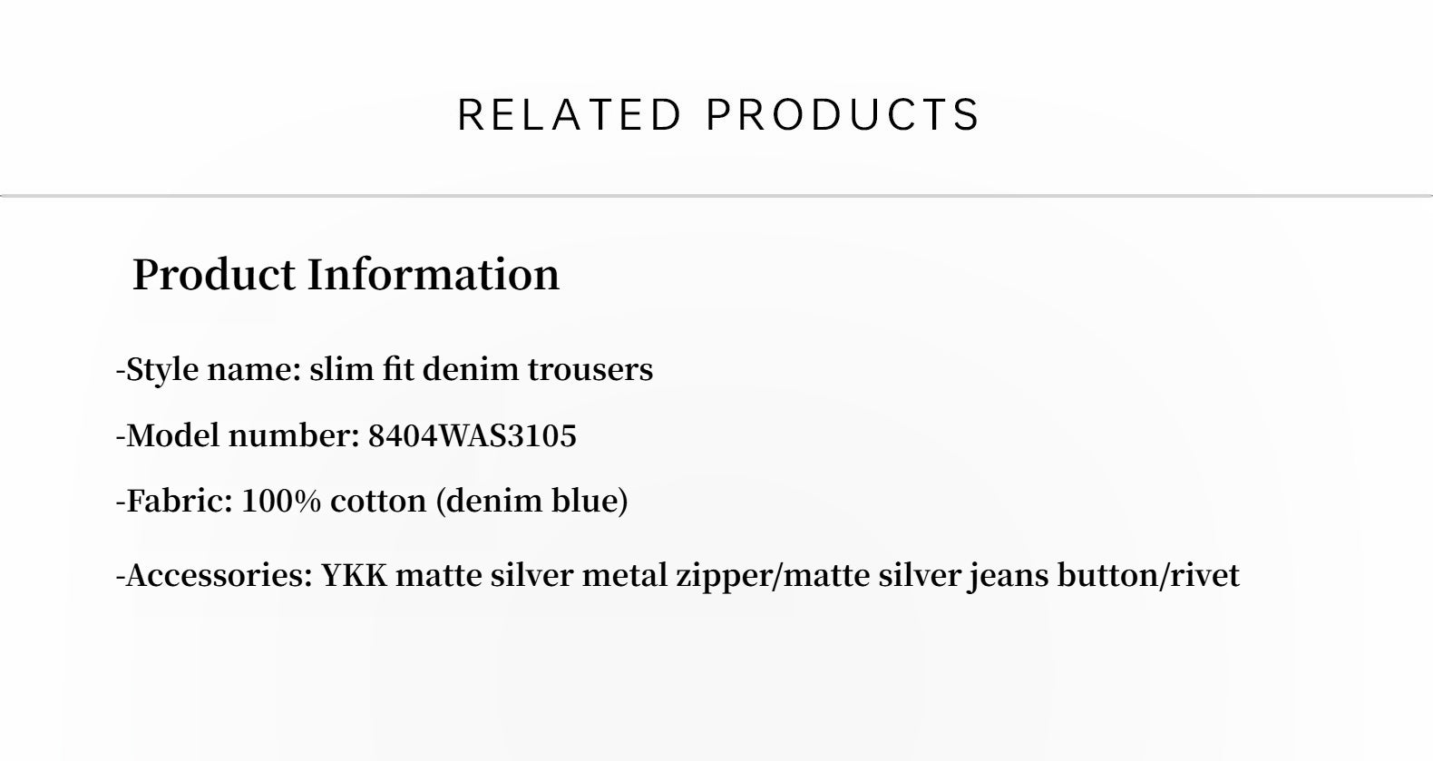 Classic retro old money style straight slim jeans