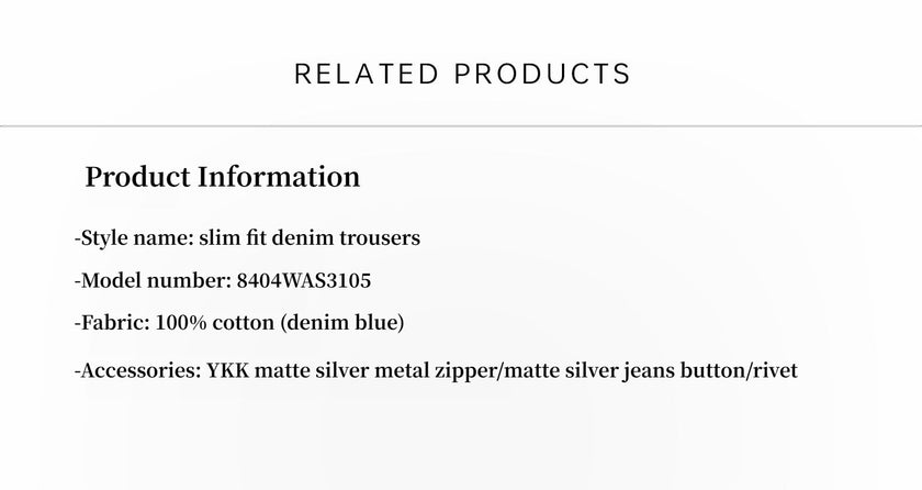 Classic retro old money style straight slim jeans