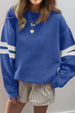 White Varsity Striped Detail Drop Shoulder Oversized Sweatshirt