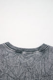 High-rise saved by grace Letter Embroidery Mineral Wash Loose Sweatshirt