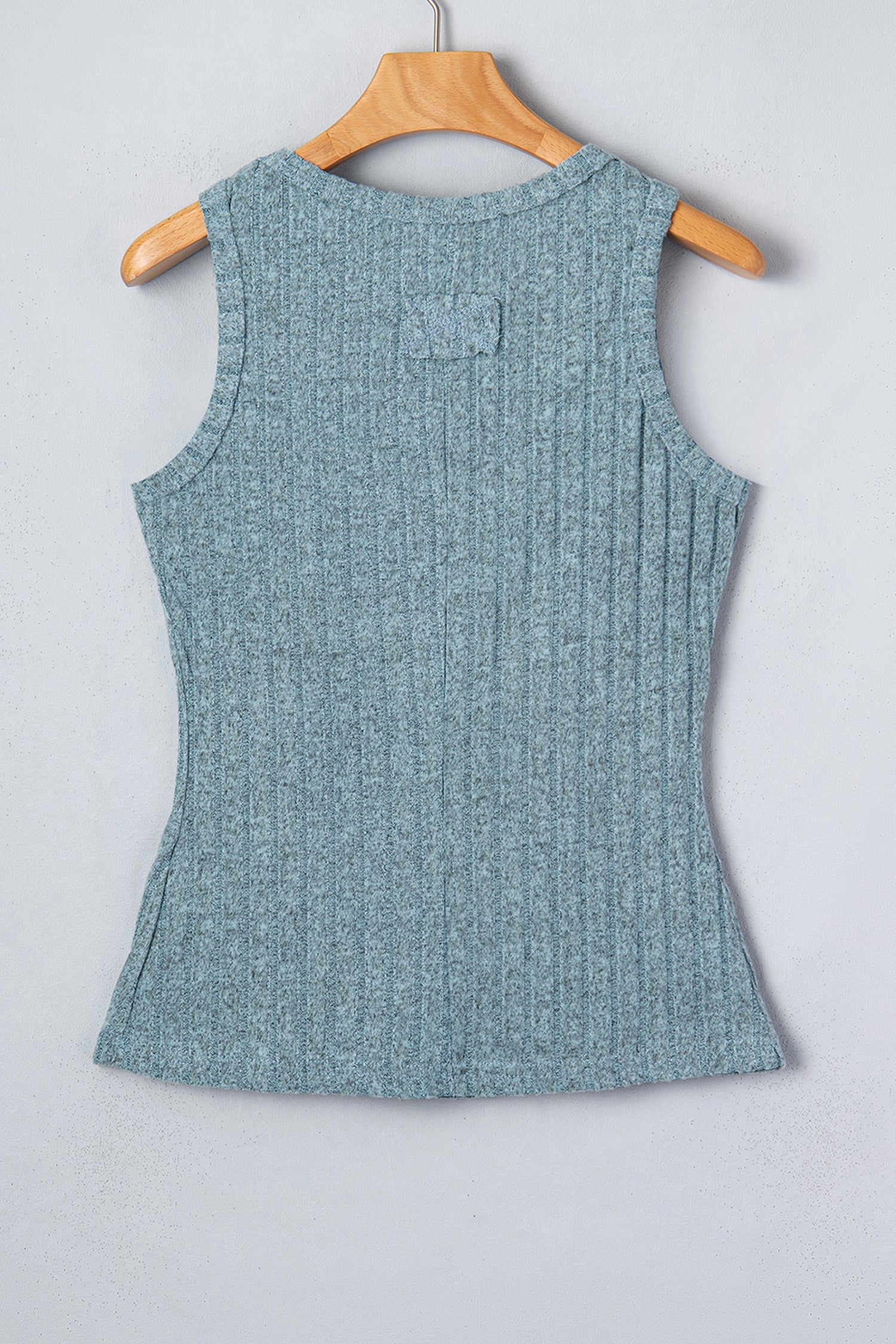 Sea Green Slim Ribbed Mineral Wash Tank Top