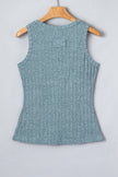 Sea Green Slim Ribbed Mineral Wash Tank Top