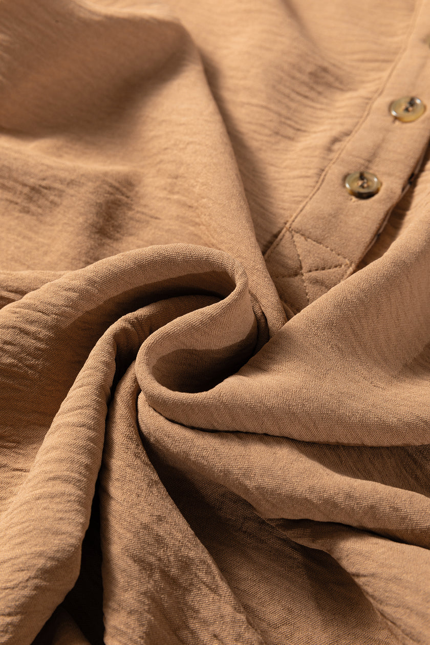 Black Contrast Leopard Print Patchwork Polo Collar Buttons Front Ruffled Long Sleeve Blouse