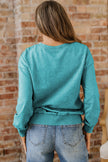 High-rise saved by grace Letter Embroidery Mineral Wash Loose Sweatshirt