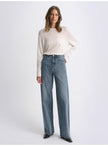 Classic retro old money style straight slim jeans