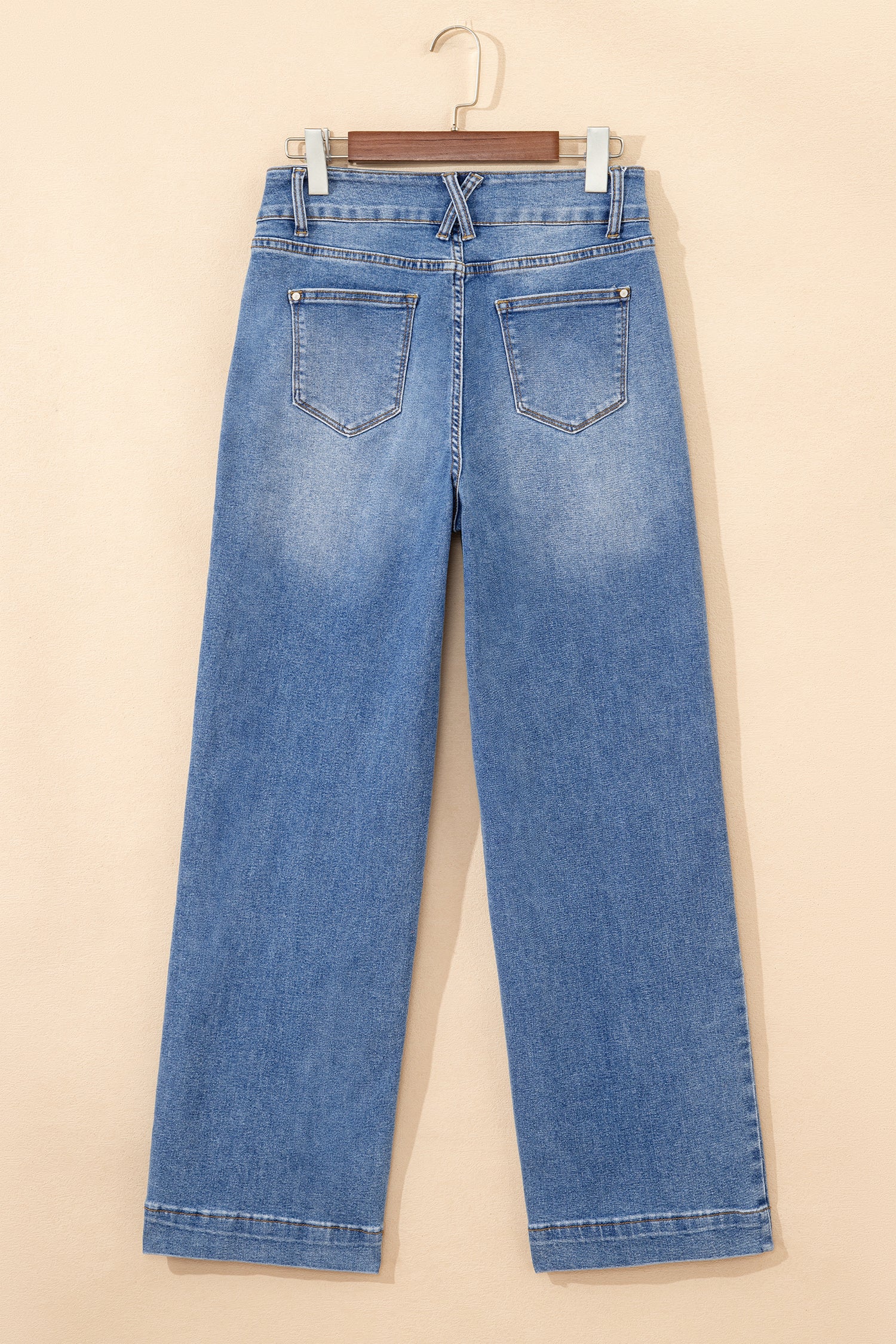 Ashleigh Blue Double Button Zip Fly Straight Leg Jeans